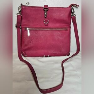 Joy Mangano Wine Color Leather Crossbody